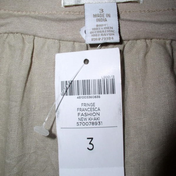 Chico's NWT Sz 3 (16-18) Fringed Francesca Skirt - Picture 6 of 6